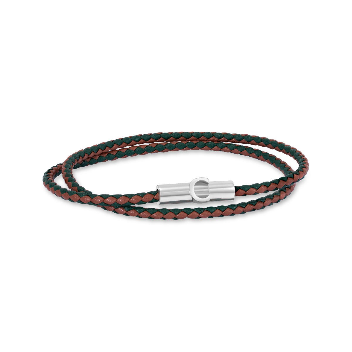 Cerruti 1881 Umberto Brown Green Leather Bracelet for Men