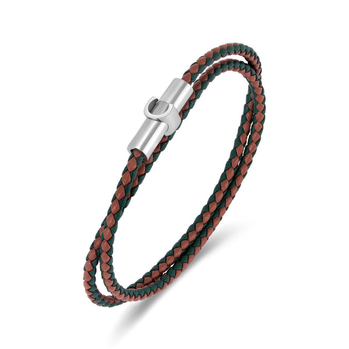 Cerruti 1881 Umberto Brown Green Leather Bracelet for Men