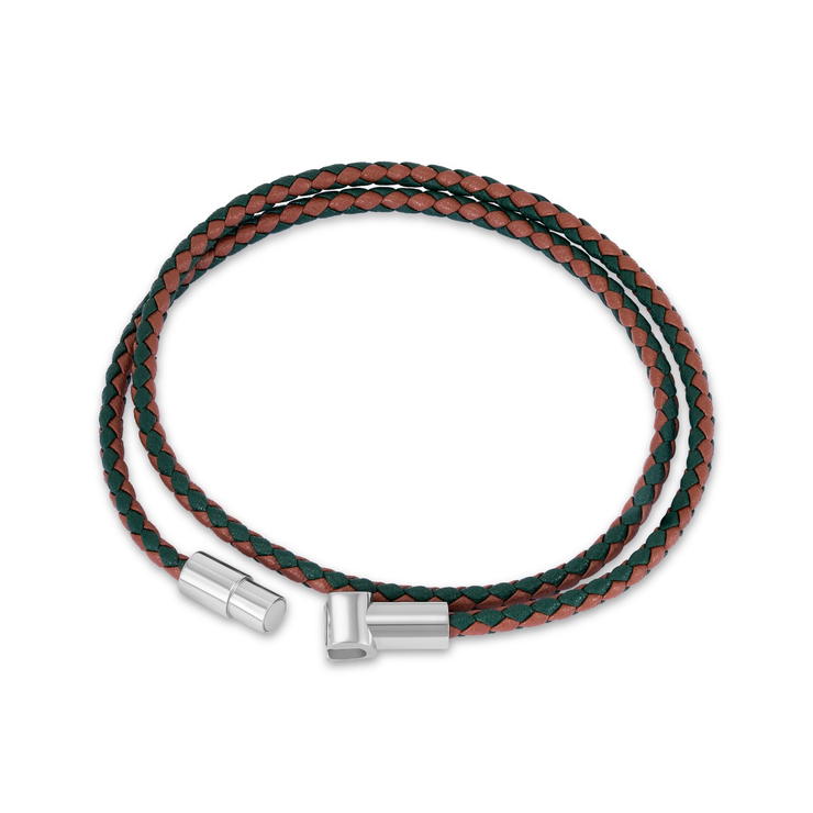 Cerruti 1881 Umberto Brown Green Leather Bracelet for Men