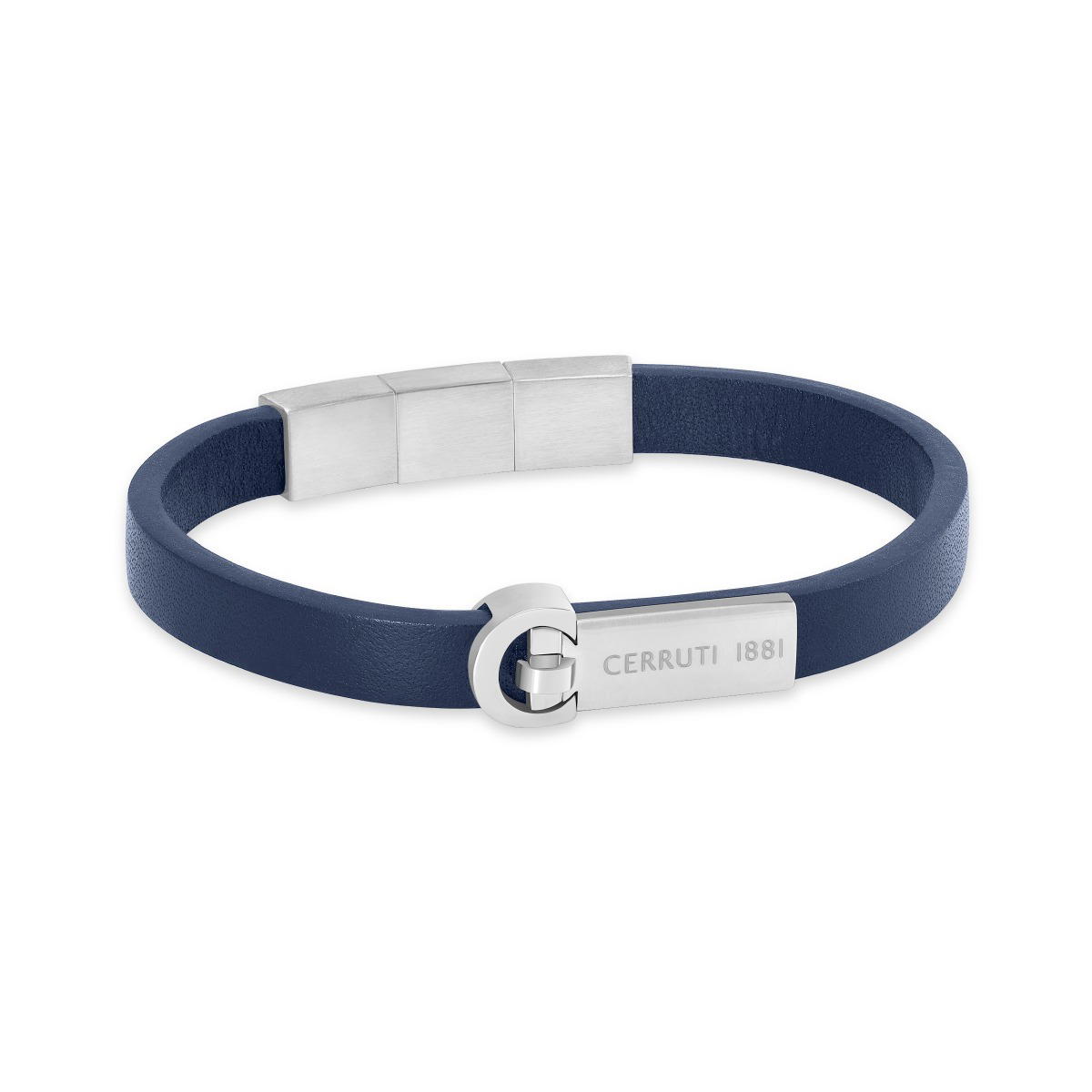 Cerruti 1881 Oscar Blue Leather Bracelet for Men
