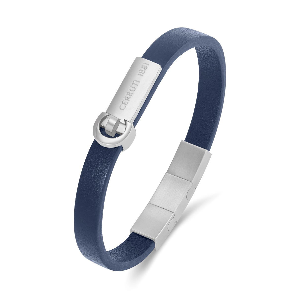 Cerruti 1881 Oscar Blue Leather Bracelet for Men