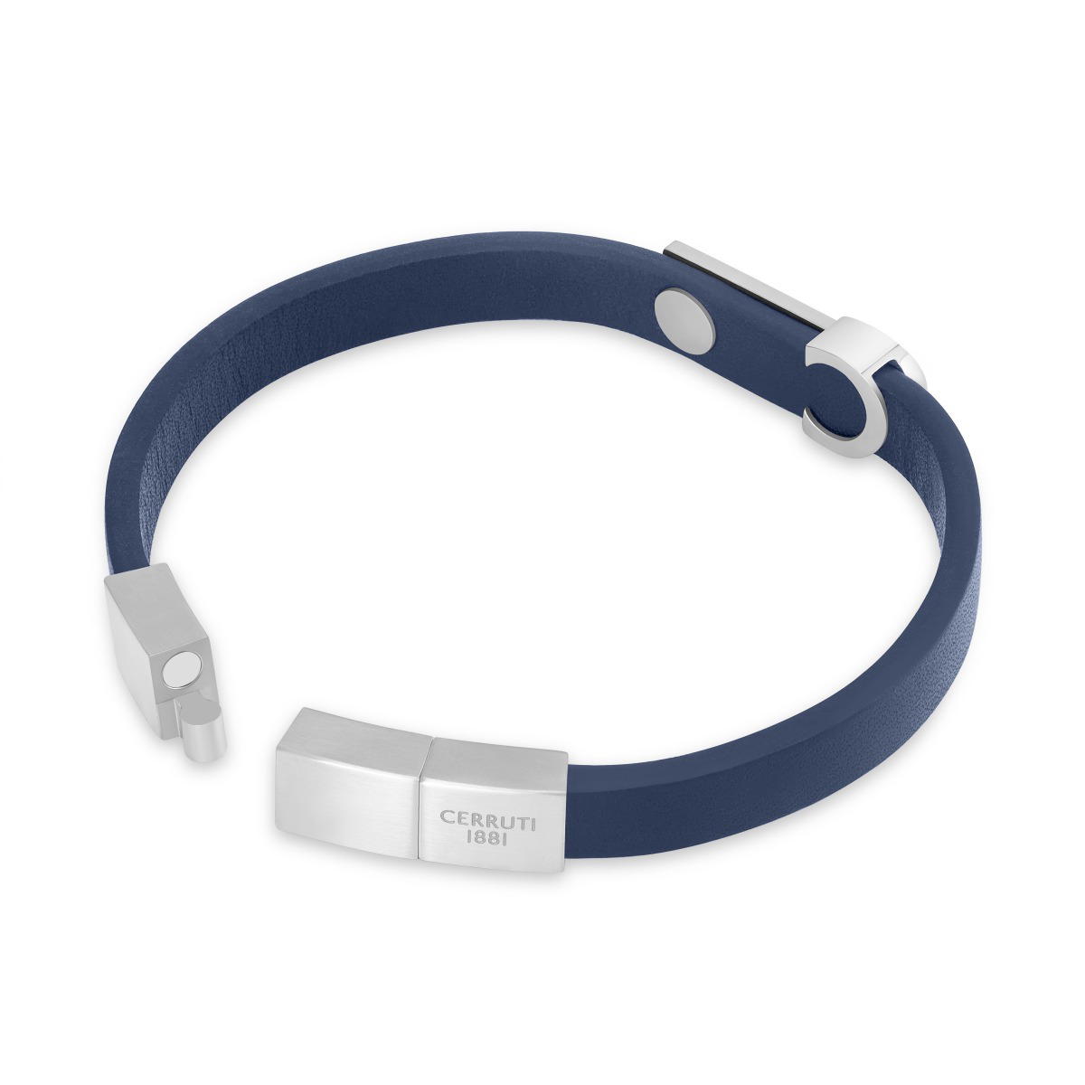 Cerruti 1881 Oscar Blue Leather Bracelet for Men