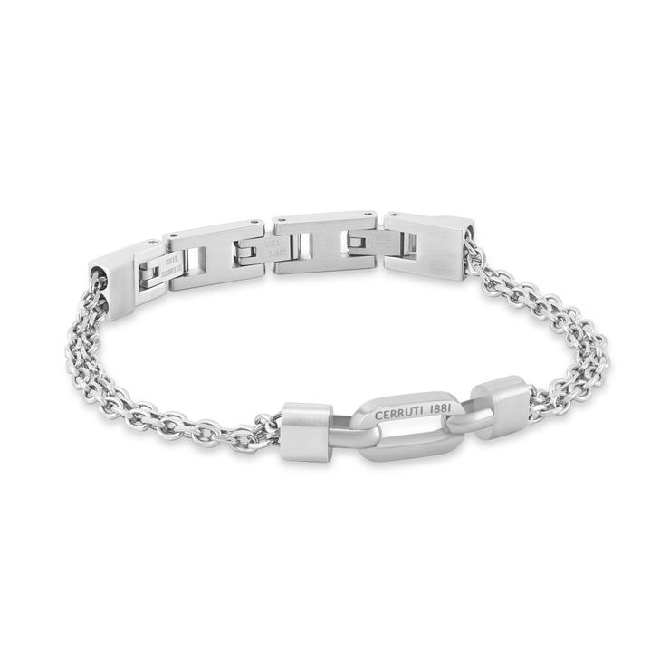 Cerruti 1881 Tommaso Silver Double Chain Bracelet for Men