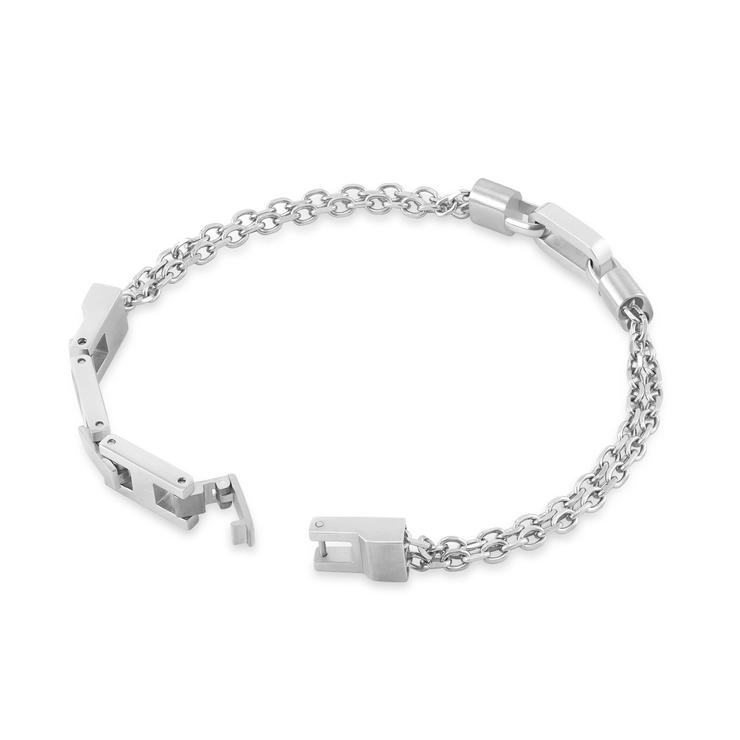 Cerruti 1881 Tommaso Silver Double Chain Bracelet for Men