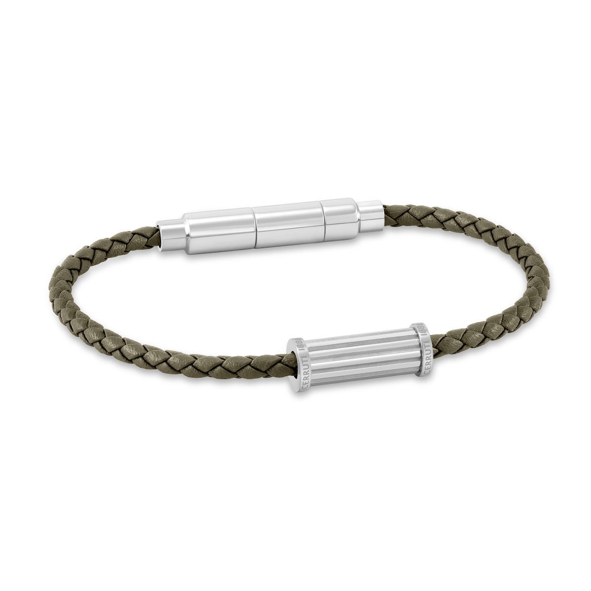 Cerruti 1881 Marcello Men's Olive Green Leather Bracelet