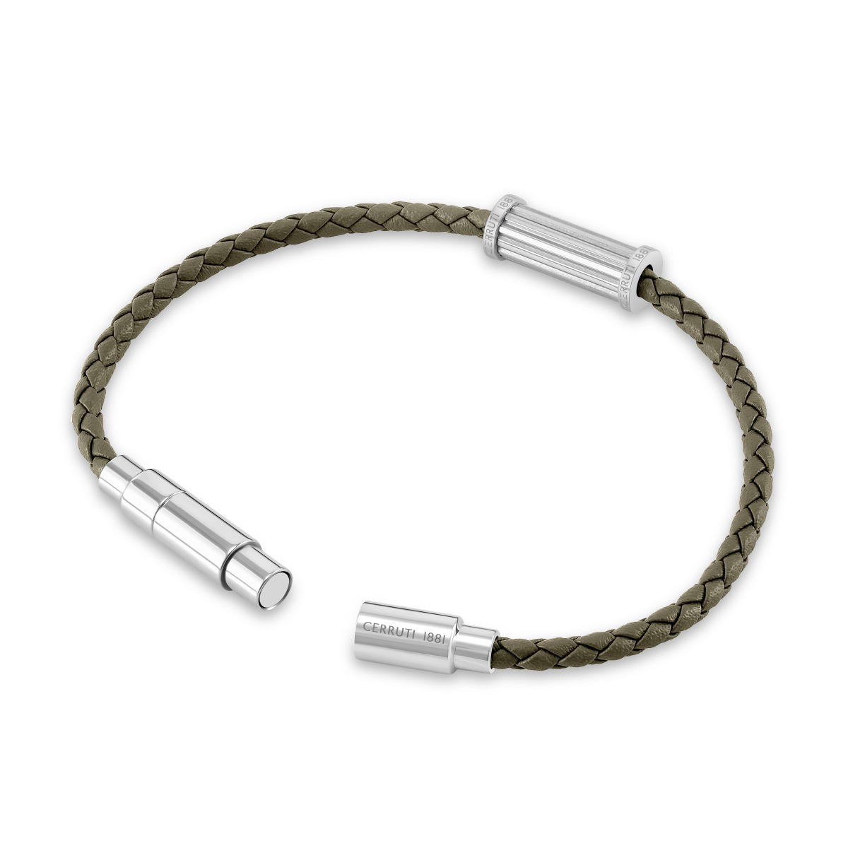 Cerruti 1881 Marcello Men's Olive Green Leather Bracelet