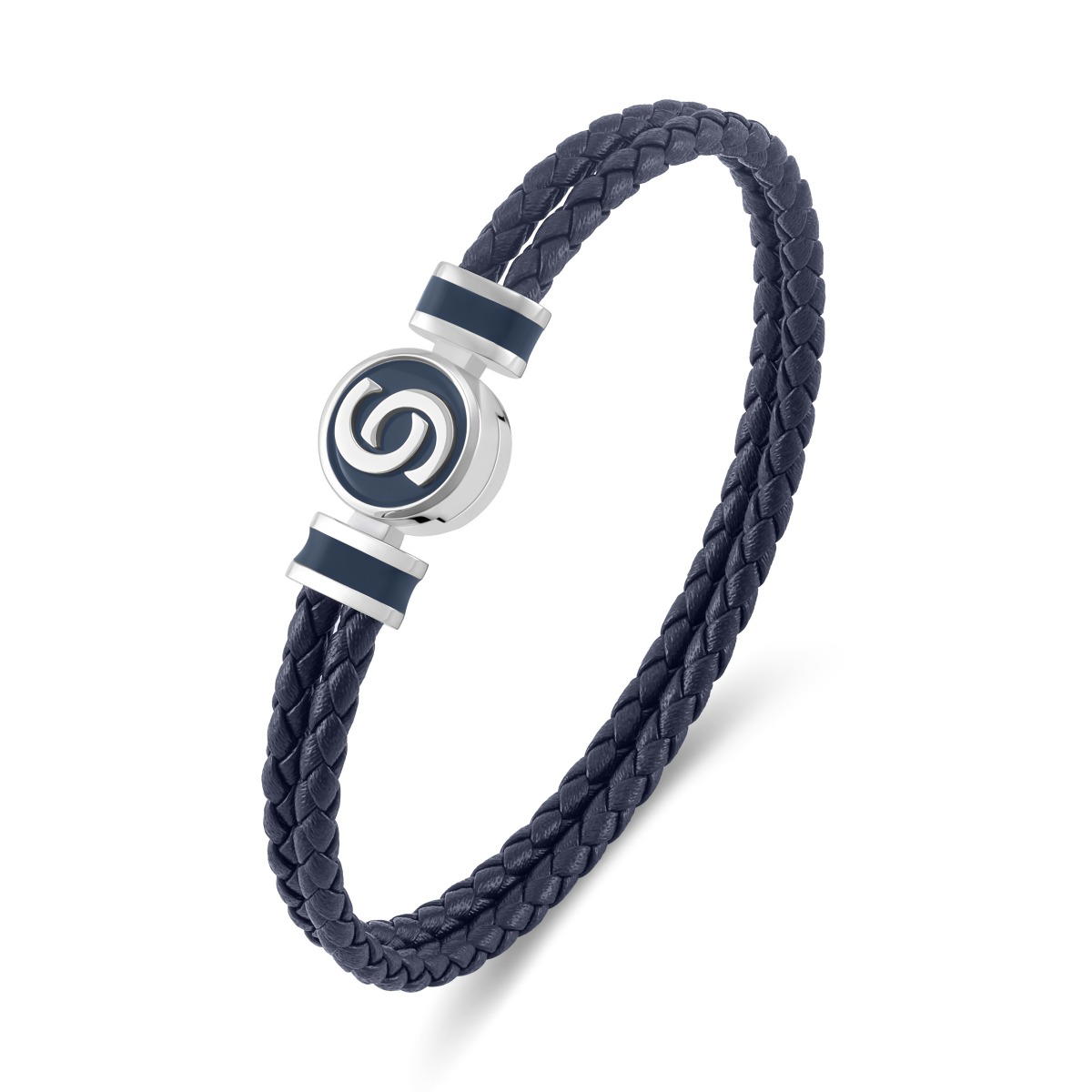 Cerruti 1881 Daniele Navy Blue Braided Leather Bracelet