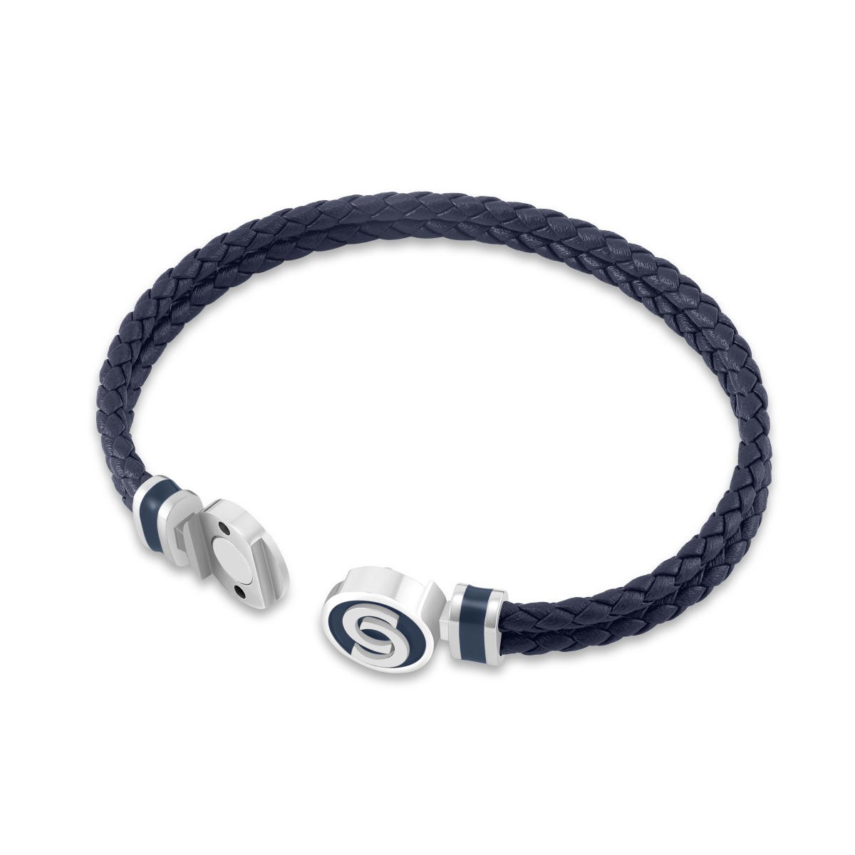 Cerruti 1881 Daniele Navy Blue Braided Leather Bracelet