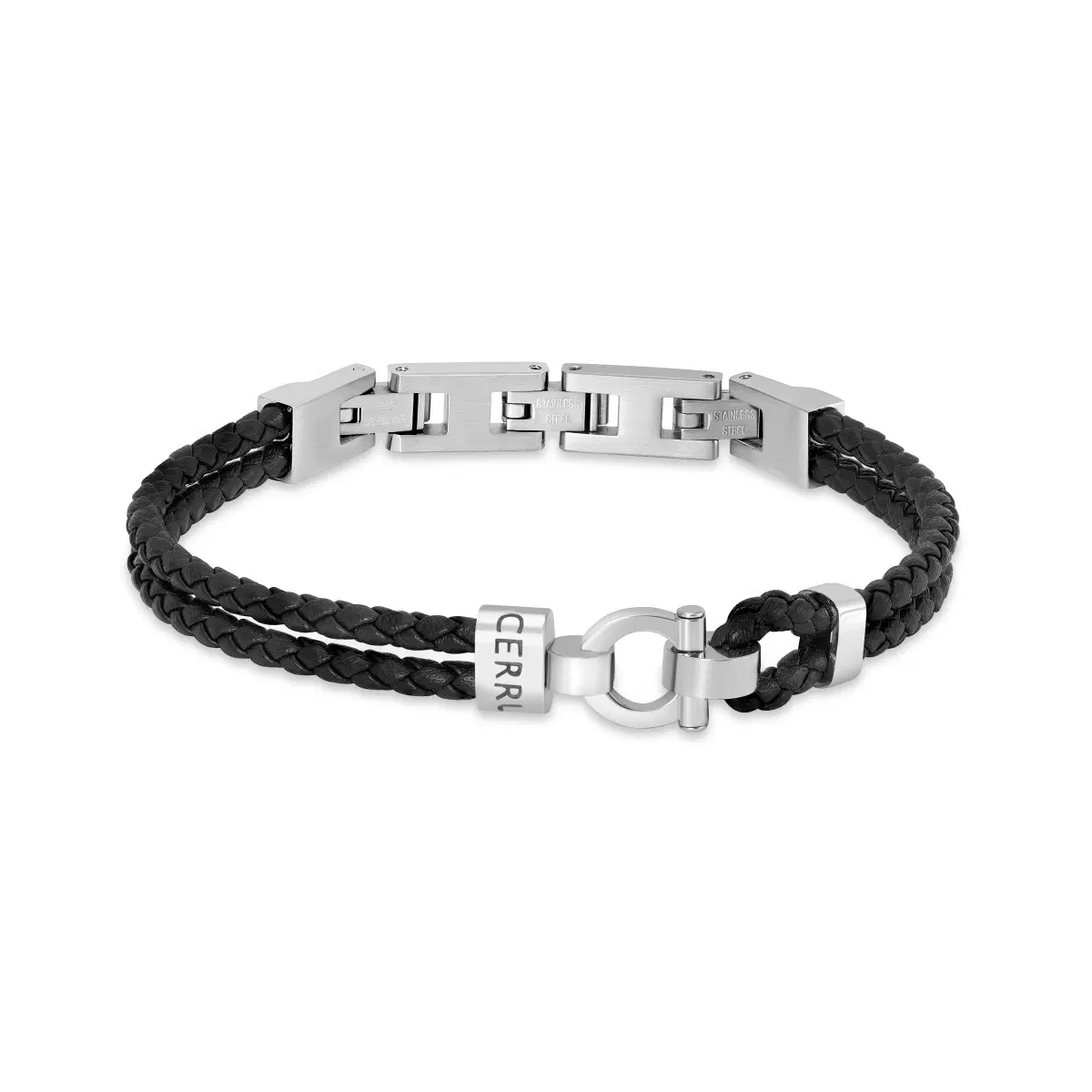 سوار شيروتى 1881 فيديريكو من الجلد الأسود المجدول للرجال