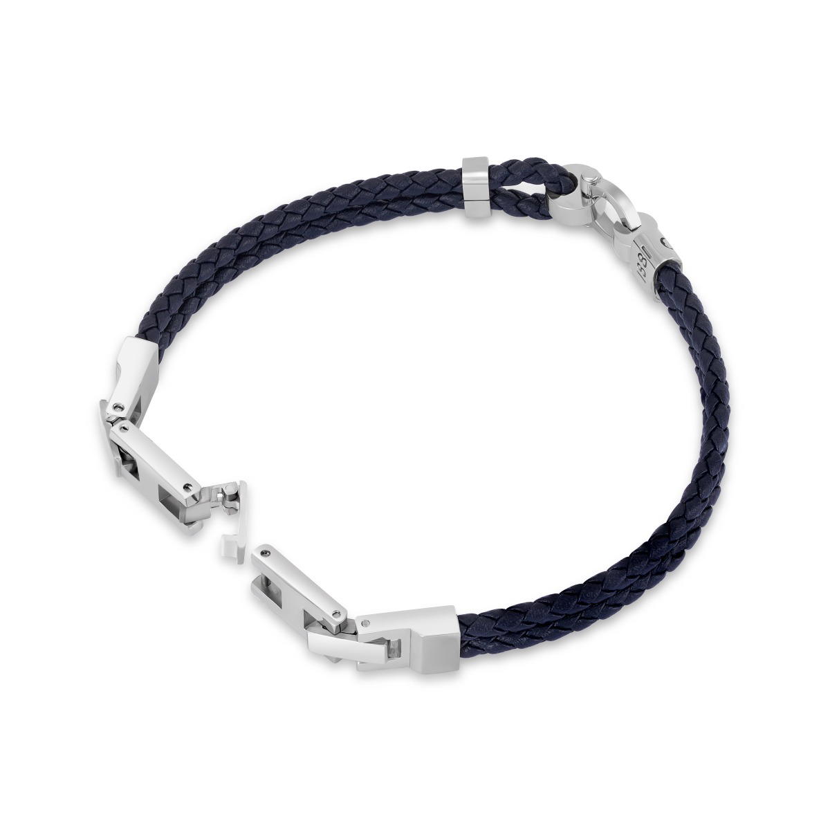 Cerruti 1881 Federico Navy Blue Braided Leather Bracelet