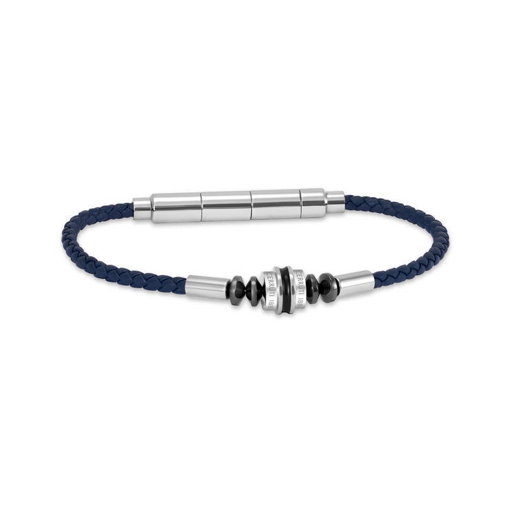 Cerruti 1881 Leonardo Blue Braided Leather Bracelet for Men