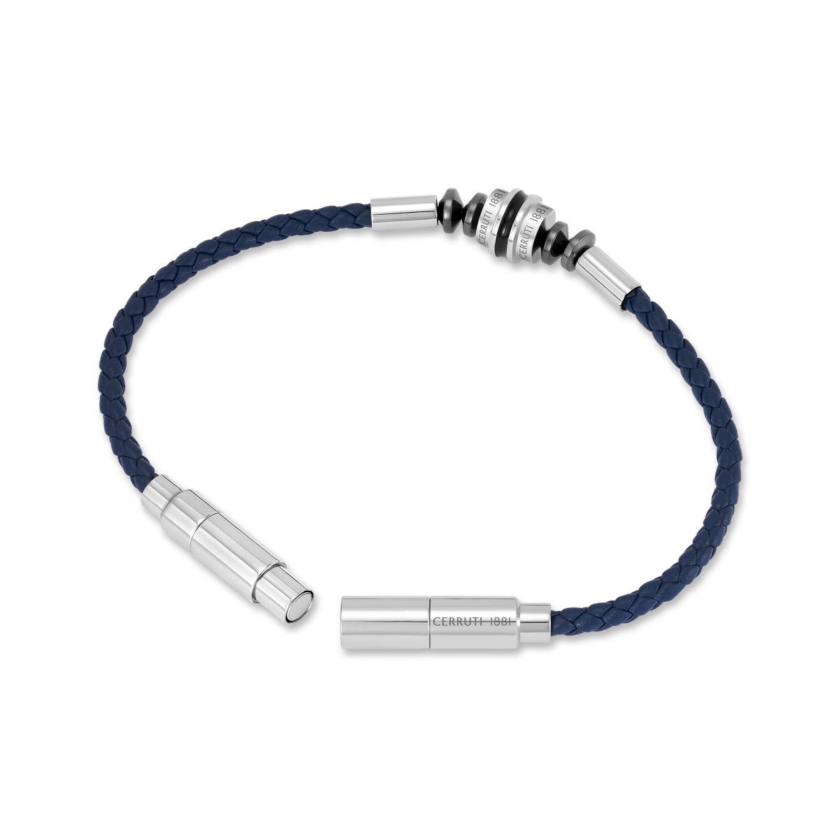 Cerruti 1881 Leonardo Blue Braided Leather Bracelet for Men