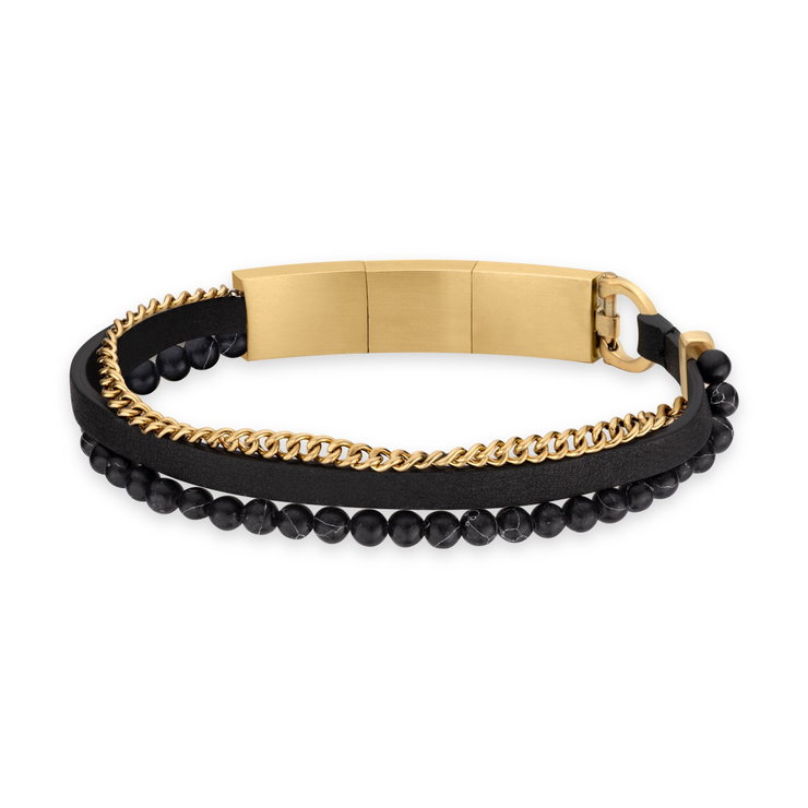Cerruti 1881MEDUSA men bracelet steel gold , Beads