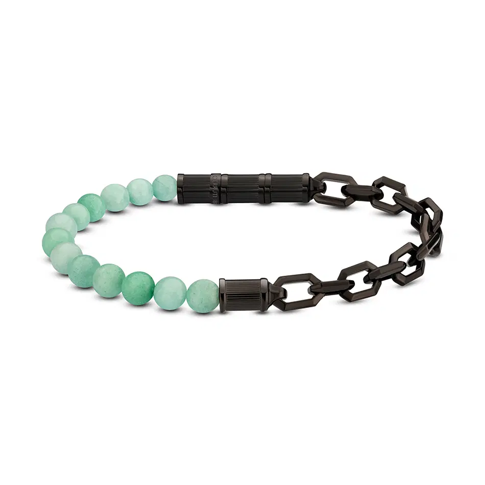 Cerruti 1881 TORONTO bracelet for men black with green beads