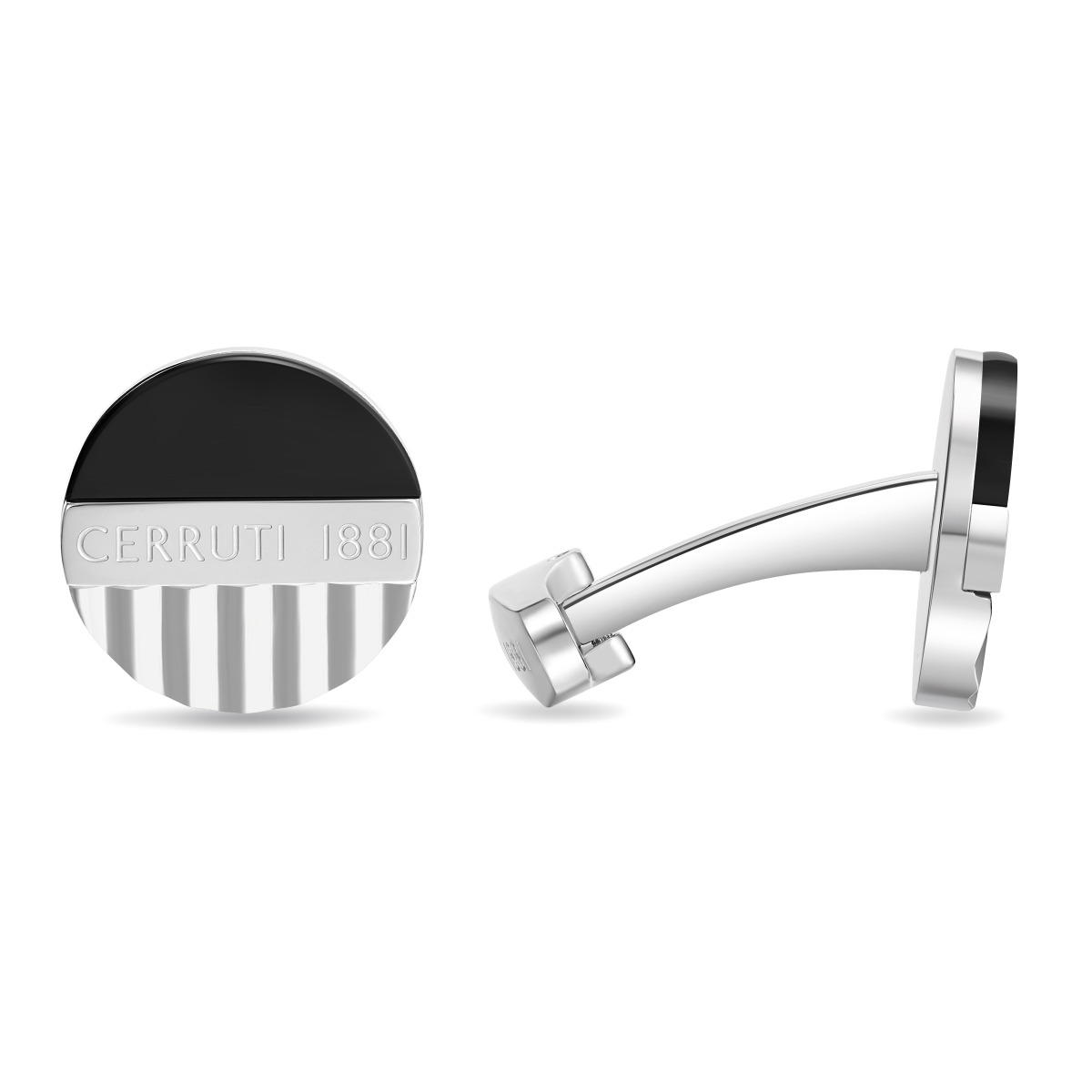 Cerruti 1881 Leandro Black and Silver Men's Cufflinks