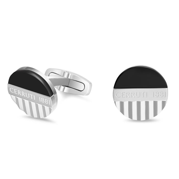 Cerruti 1881 Leandro Black and Silver Men's Cufflinks