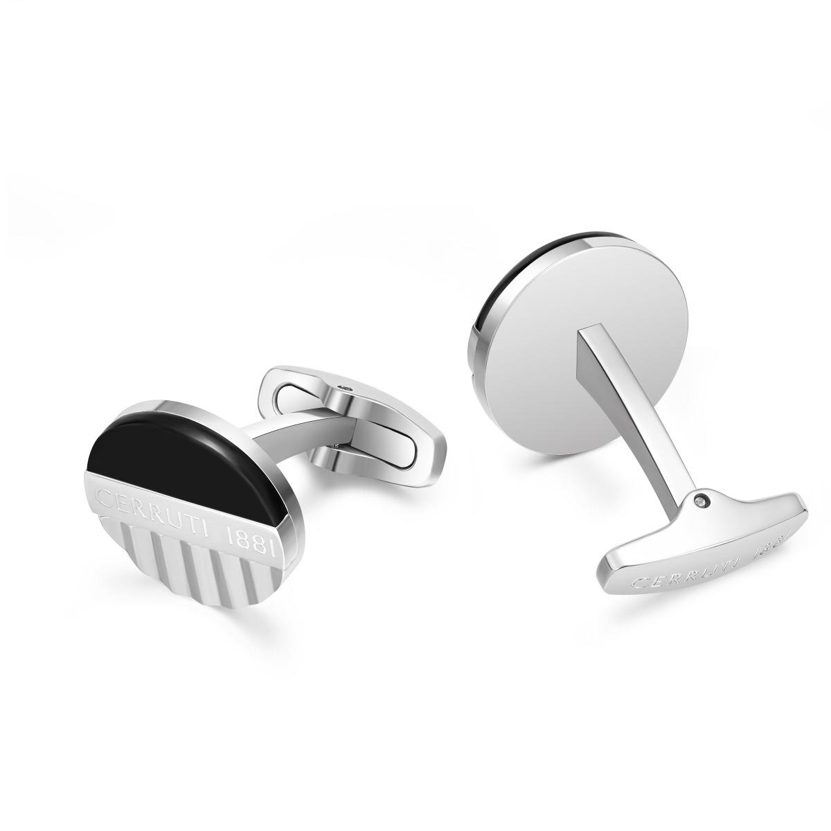 Cerruti 1881 Leandro Black and Silver Men's Cufflinks