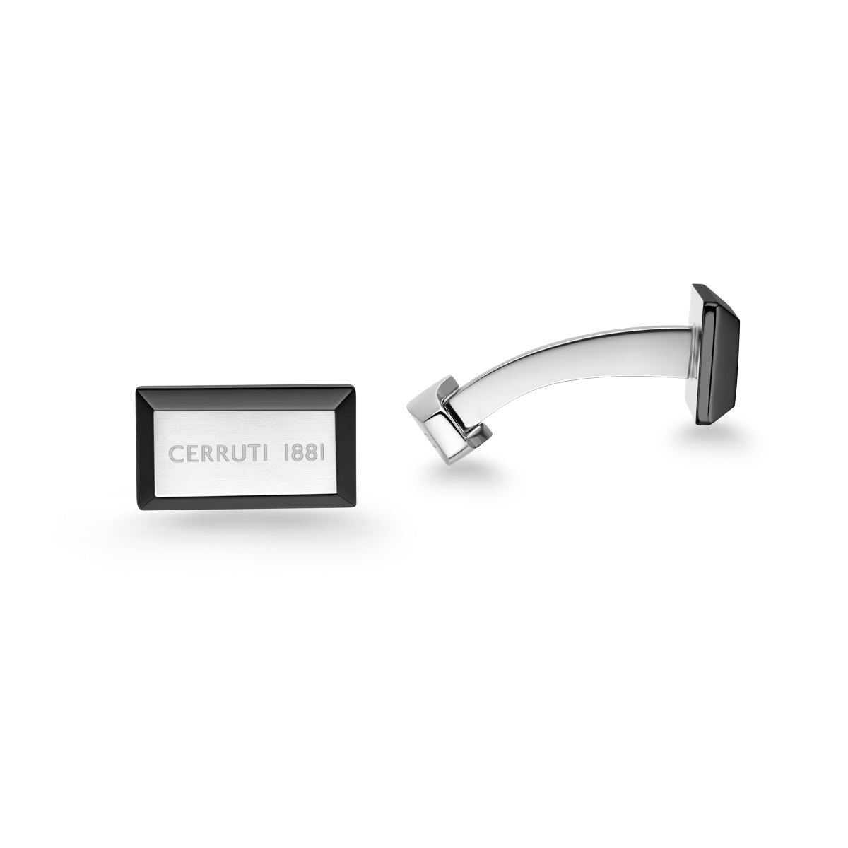 Cerruti 1881 - Luxury Silver & Black Rectangular Cufflinks
