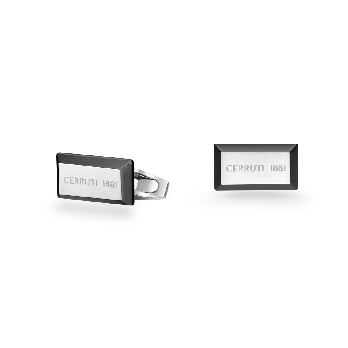 Cerruti 1881 - Luxury Silver & Black Rectangular Cufflinks