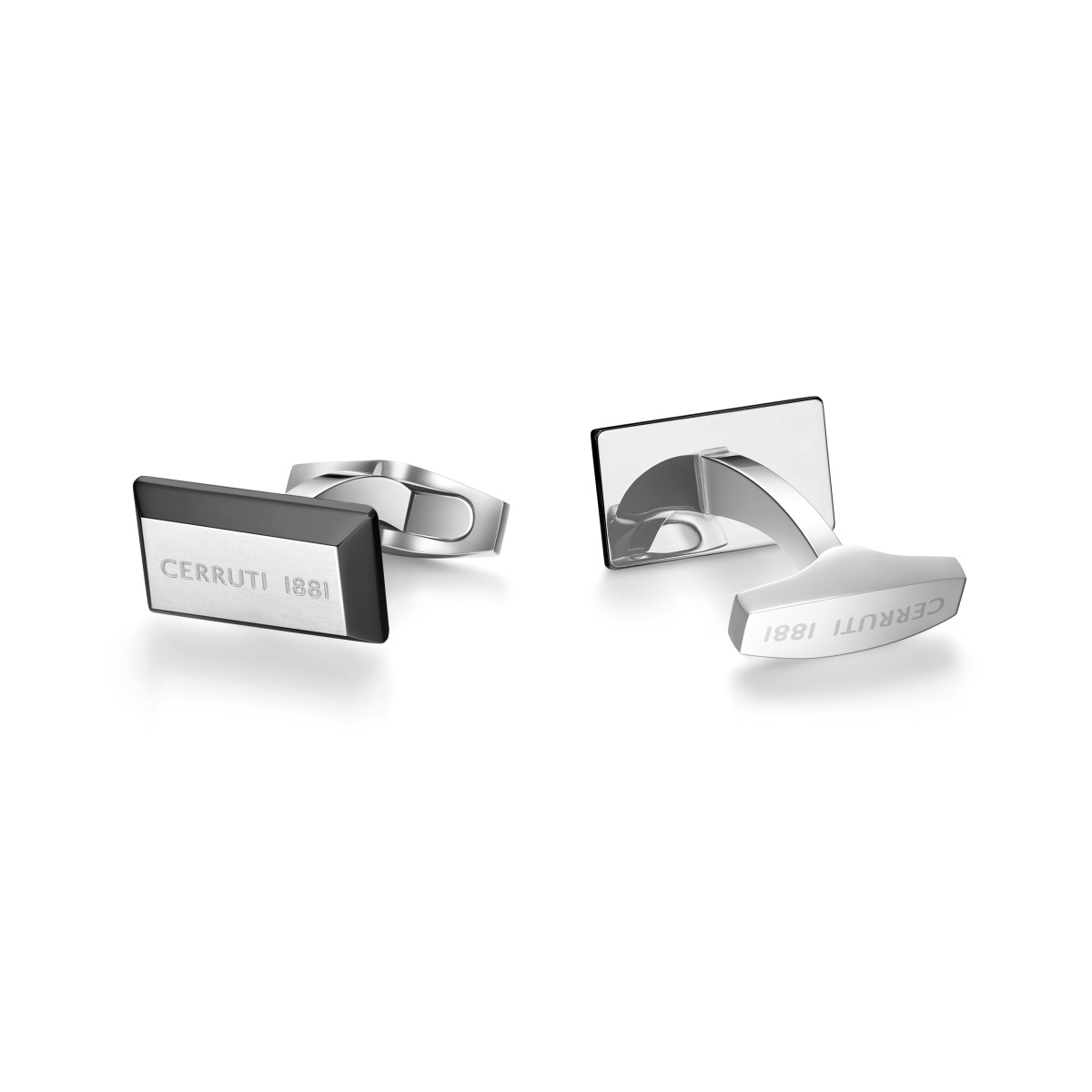 Cerruti 1881 - Luxury Silver & Black Rectangular Cufflinks