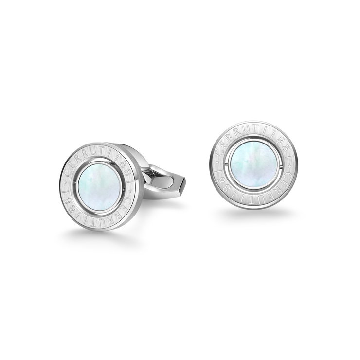 Cerruti 1881 Silver Cufflinks with Mother of Pearl