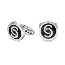 Cerruti 1881 Orlando Men Steel Cufflinks Silver and Black