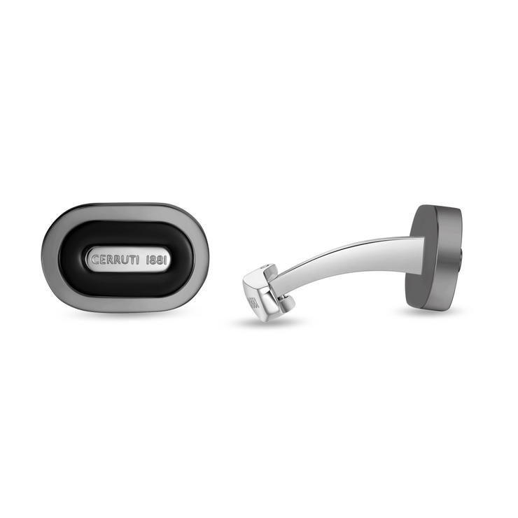 Cerruti 1881 Nicola Men Cufflinks Gunmetal and Black