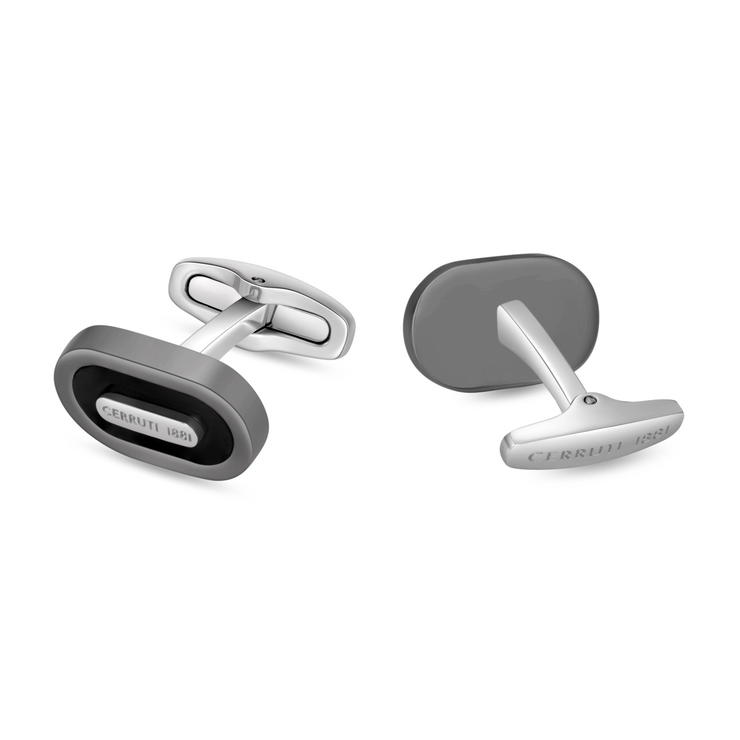 Cerruti 1881 Nicola Men Cufflinks Gunmetal and Black