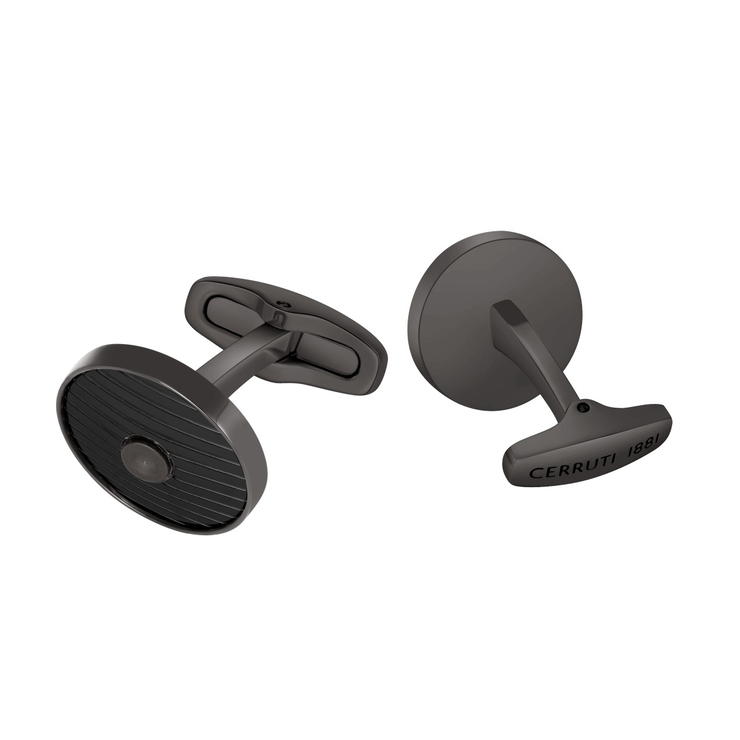 Cerruti 1881 Camillo Black and Gunmetal Men's Cufflinks