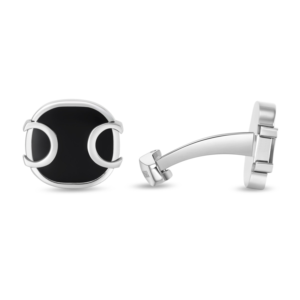 Cerruti 1881 Bernardo Black and Silver Men's Cufflinks