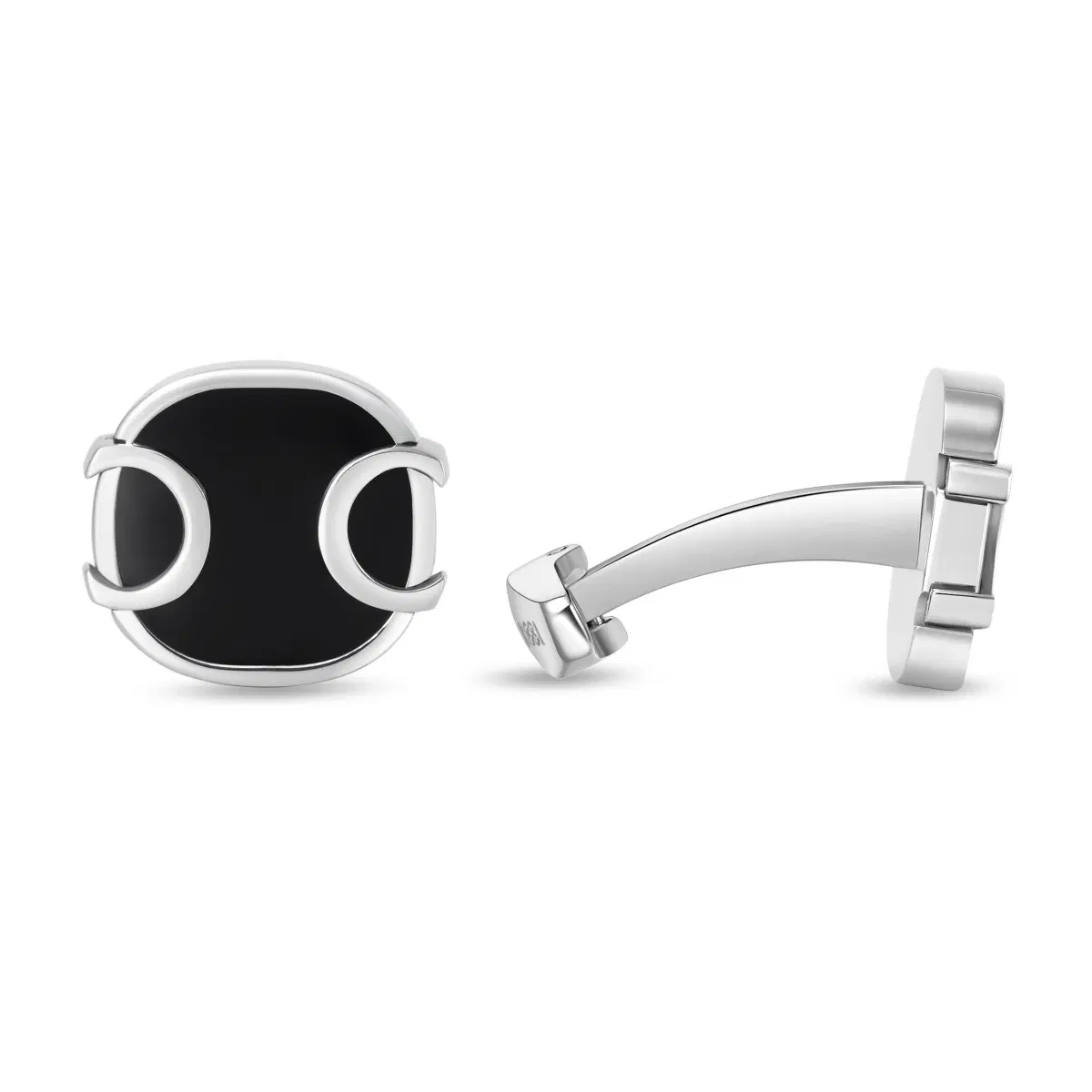 Cerruti 1881 Bernardo Black and Silver Men's Cufflinks