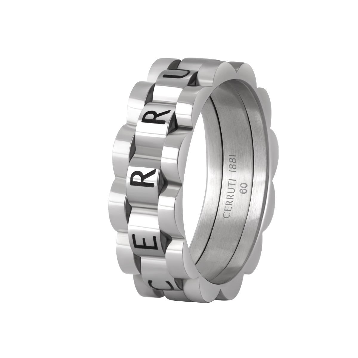 Cerruti 1881 Paolo Ring for Men Silver Steel Size 60