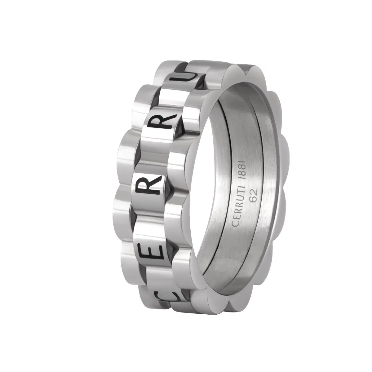Cerruti 1881 Paolo Ring for Men Silver Steel Size 62