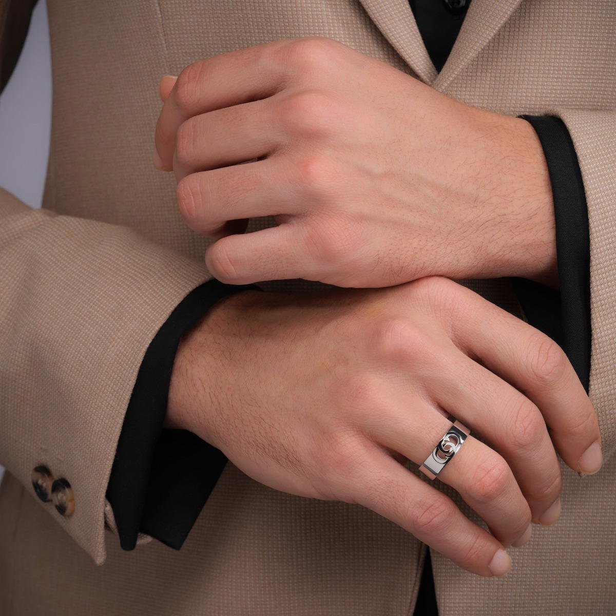 Cerruti 1881 Logo Ring for men Stainless Steel Size 62