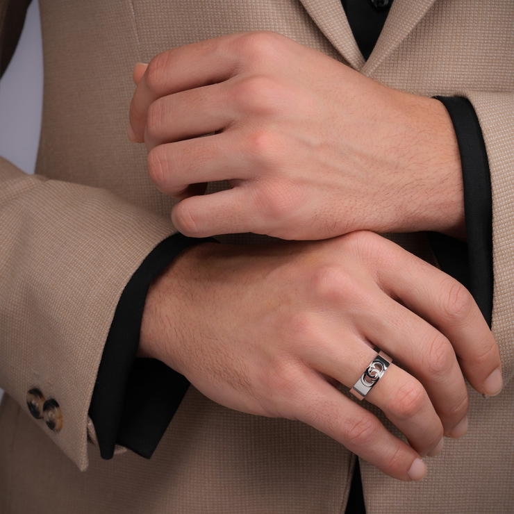 Cerruti 1881 Logo Ring for men Stainless Steel Size 62