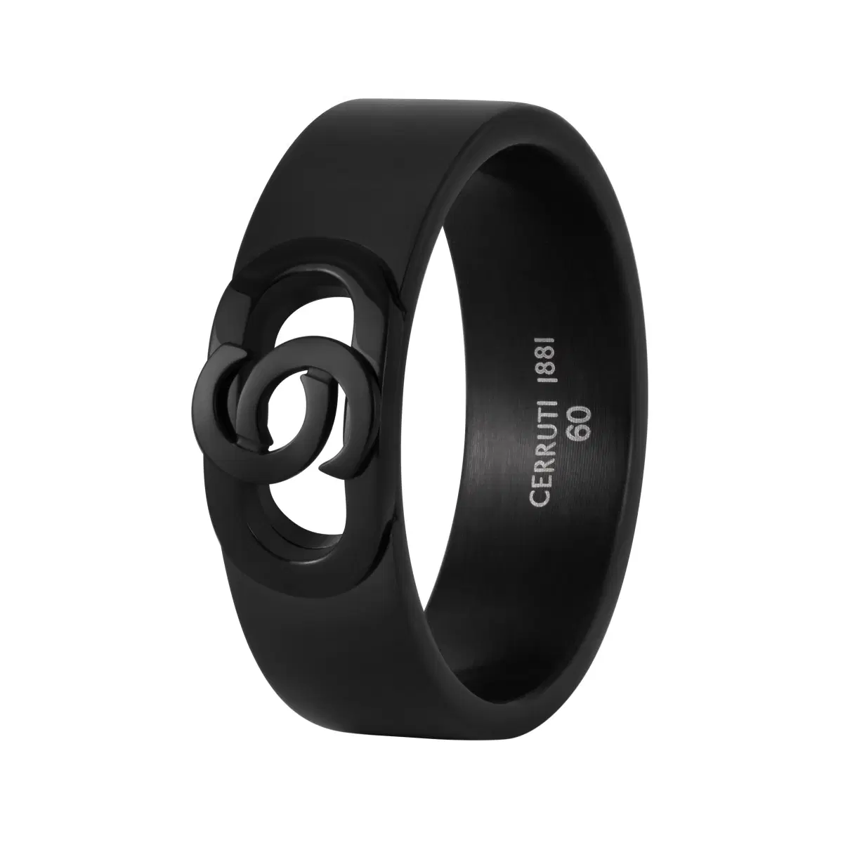 Cerruti 1881 Logo Ring for men Black Steel Size 60