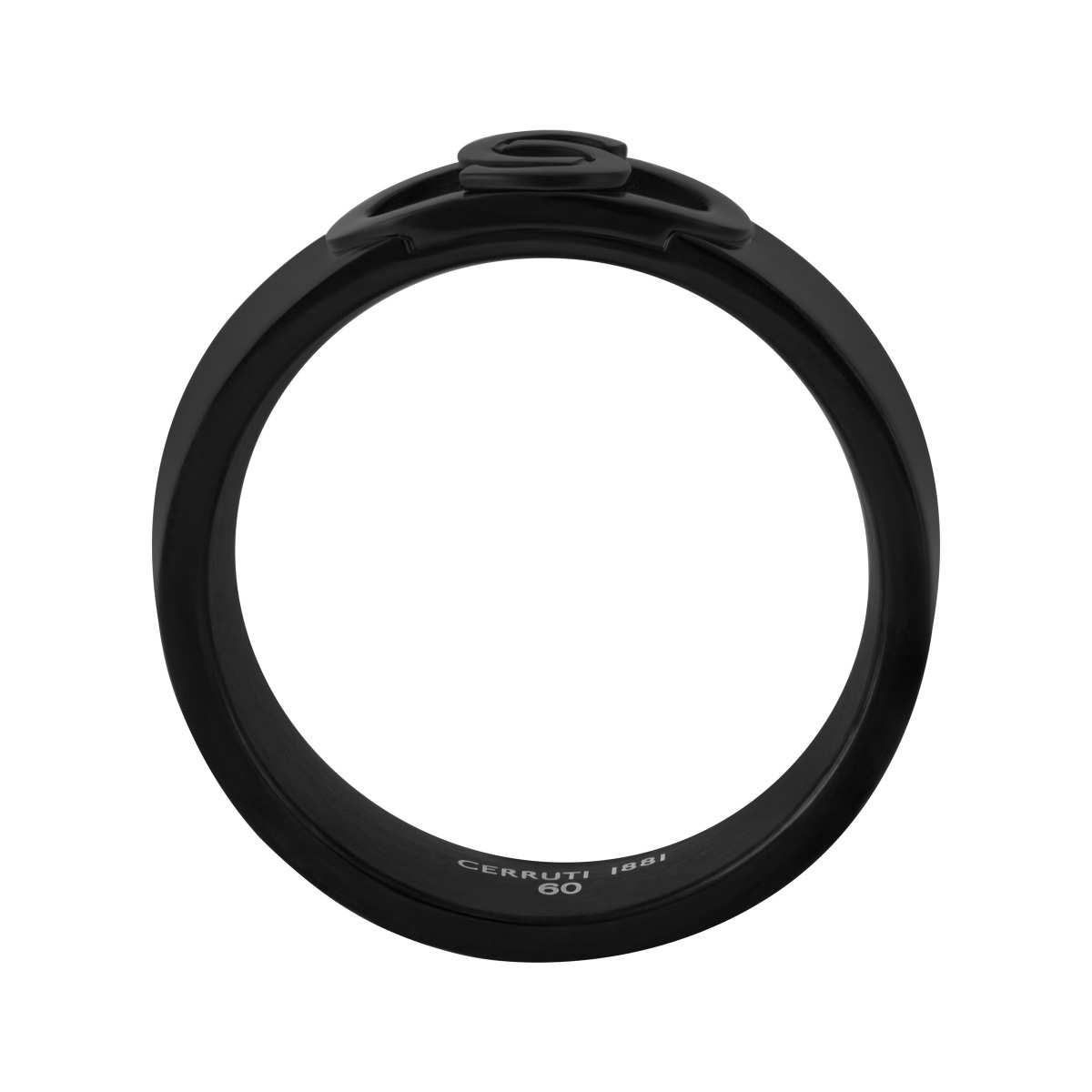 Cerruti 1881 Logo Ring for men Black Steel Size 62