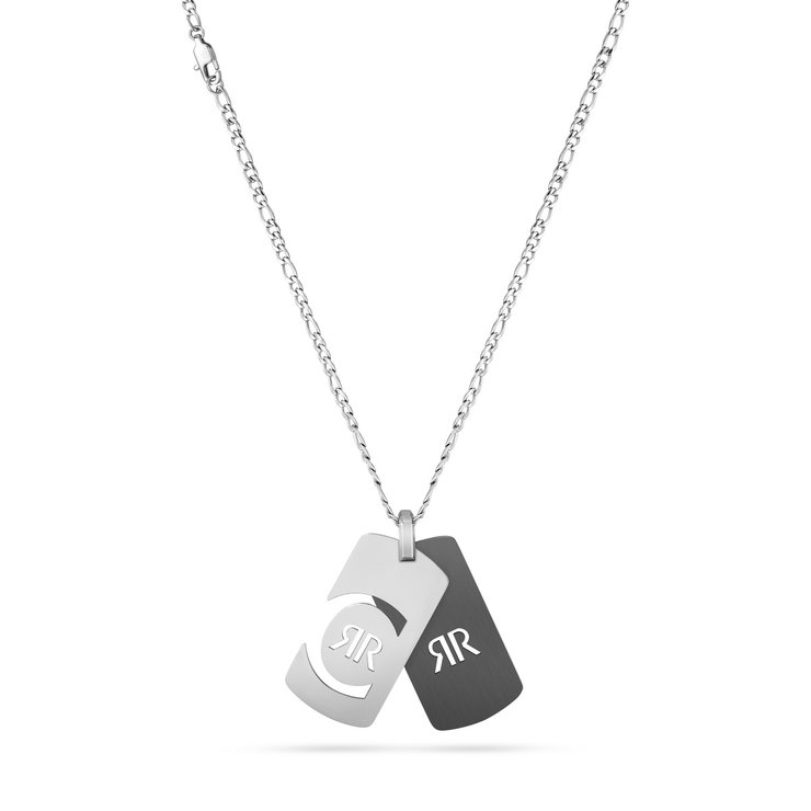 Cerruti 1881 necklace for gent stainless steel silver , Black
