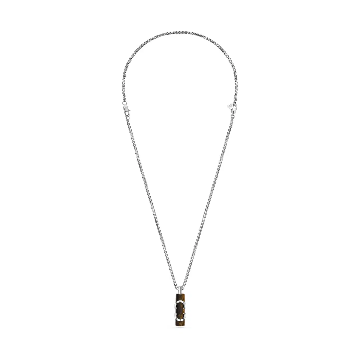 Cerruti 1881 TUBERUTTI necklace for men steel silver , Brown