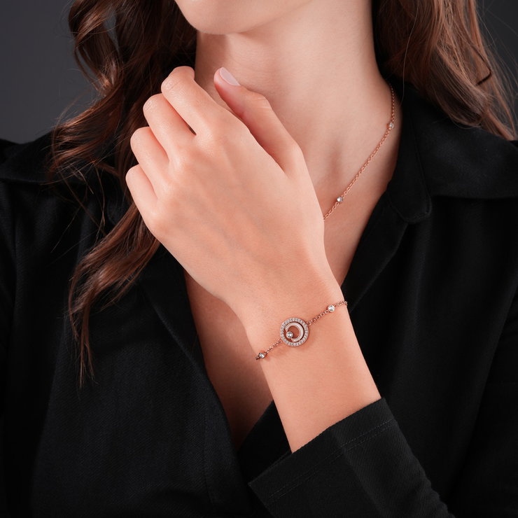 Cerruti 1881 Rose Gold Plated Bracelet with Crystal Accents