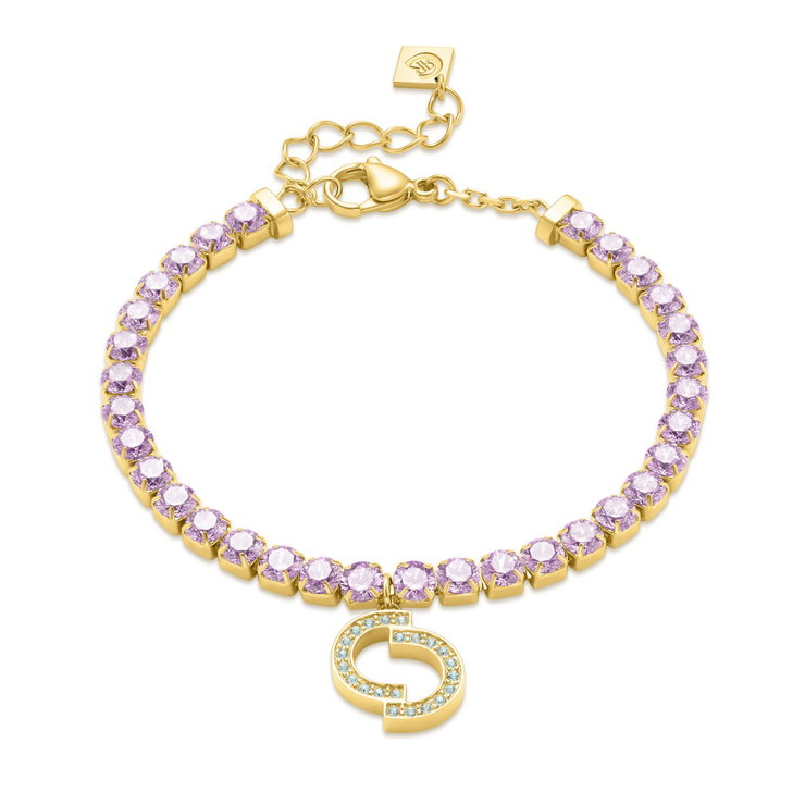 Cerruti 1881 Gold-Plated Tennis Bracelet & Lavender Zircon