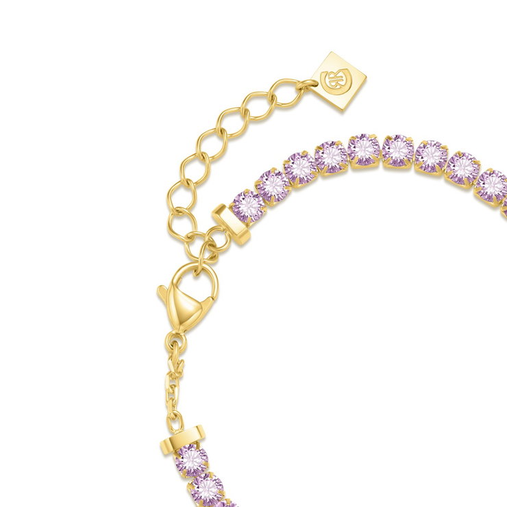 Cerruti 1881 Gold-Plated Tennis Bracelet & Lavender Zircon