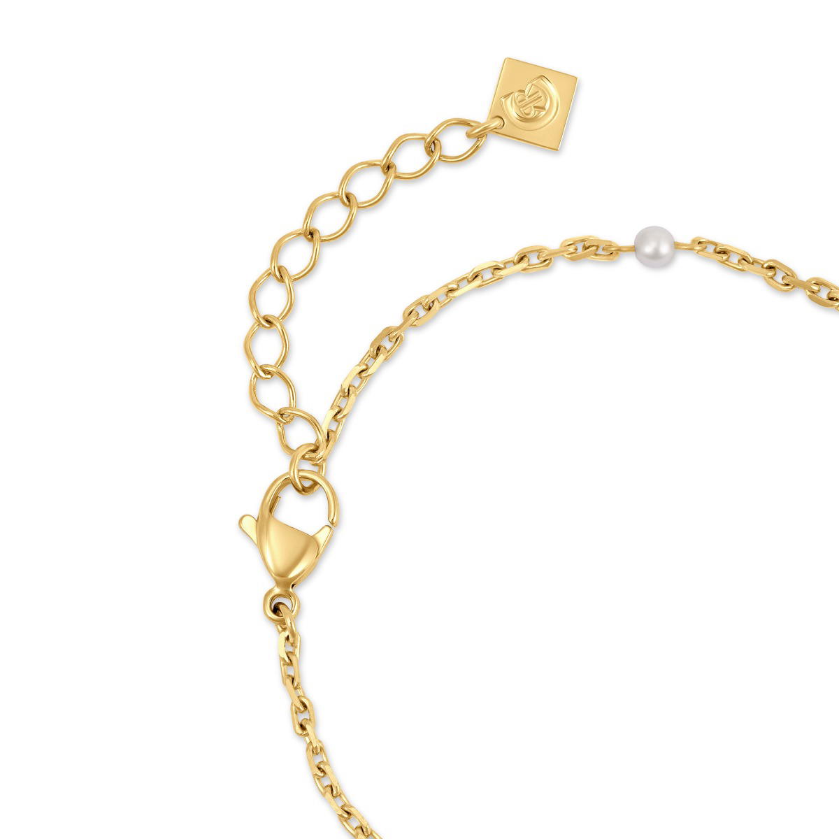 Cerruti 1881 Celeste Gold Crystal Double Circle Bracelet
