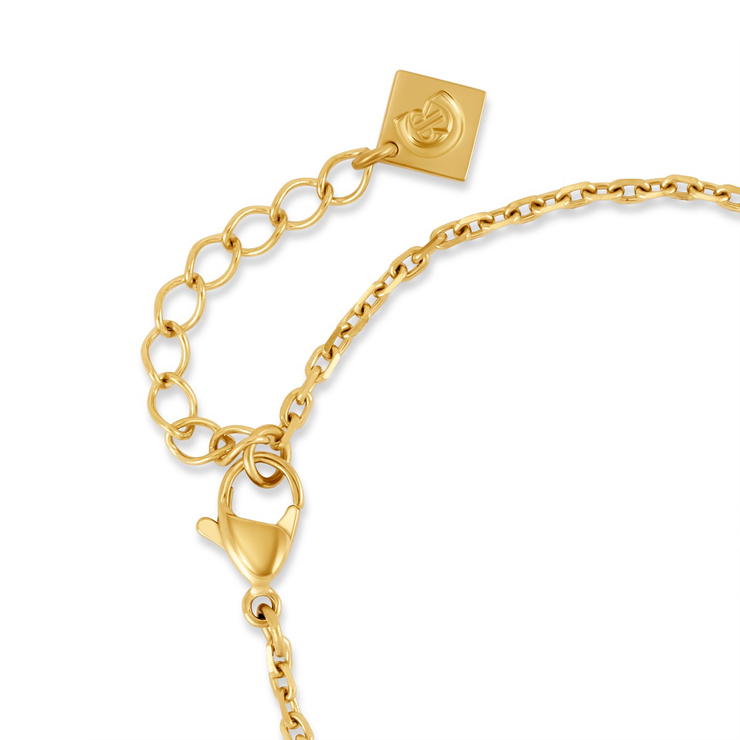 سوار نسائي شيروتي 1881 ستيل مطلي بالذهب مع تعليقات حجر أخضر