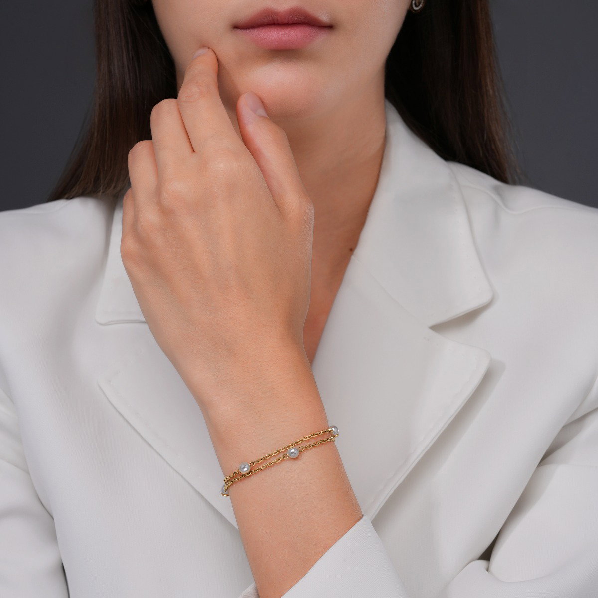Cerruti 1881 NOEMI Ladies Bracelet Gold Tone with Pearl 