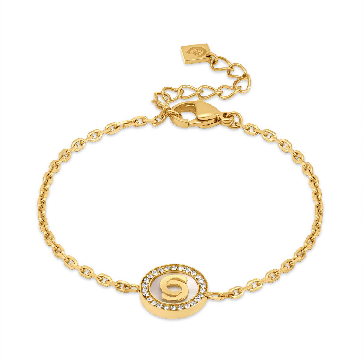 Cerruti 1881 NOEMI Double Round Logo Ladies Bracelet Gold 