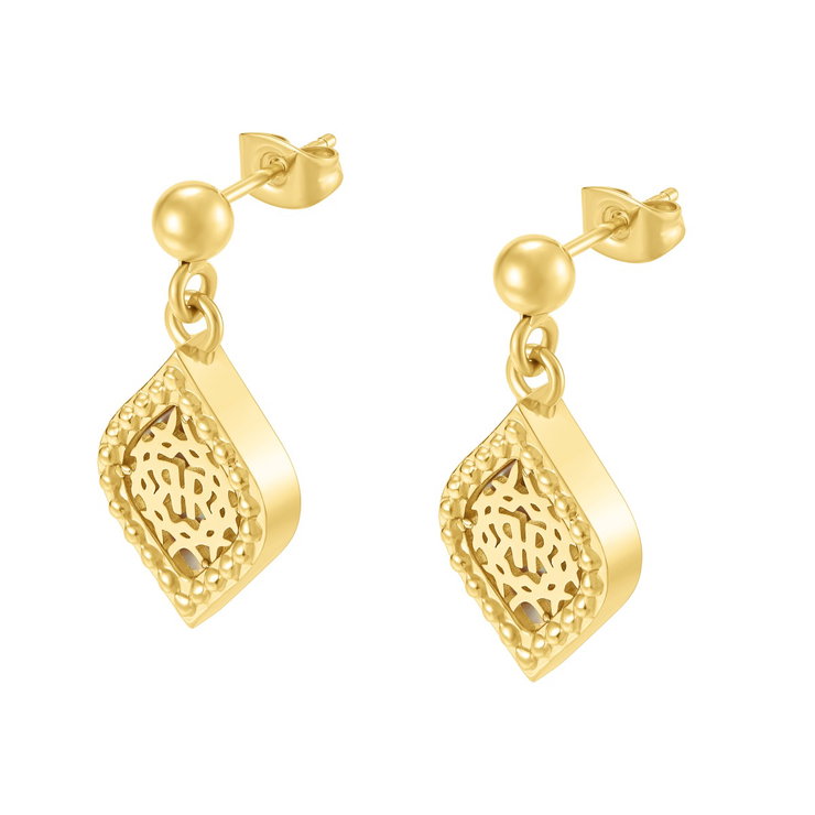 Cerruti 1881 Gold Plated Drop Earrings with Filigree Design