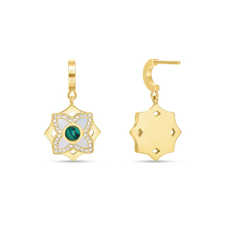 Cerruti 1881 Gold-Plated Earrings with Malachite