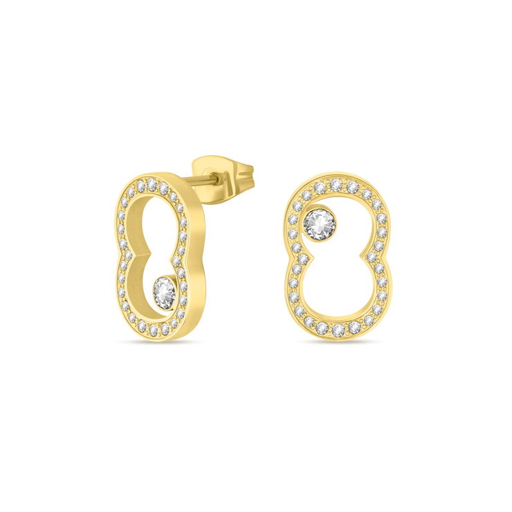 Cerruti 1881 Gold-Plated Infinity Earrings with Zircon Accents