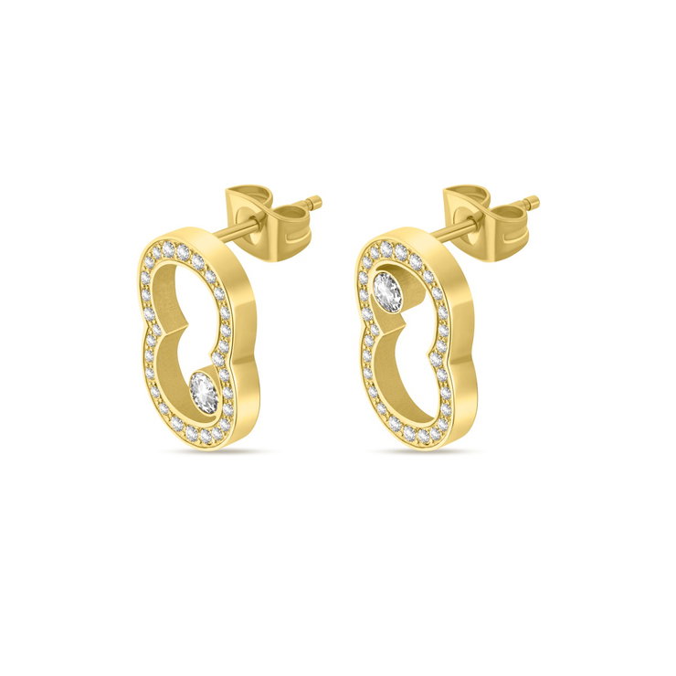 Cerruti 1881 Gold-Plated Infinity Earrings with Zircon Accents